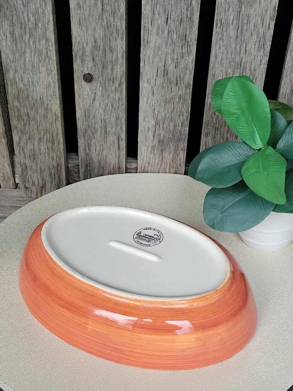 Brushed Coral Glazed Stoneware Serving Bowl - La Ceramica D'Italia
